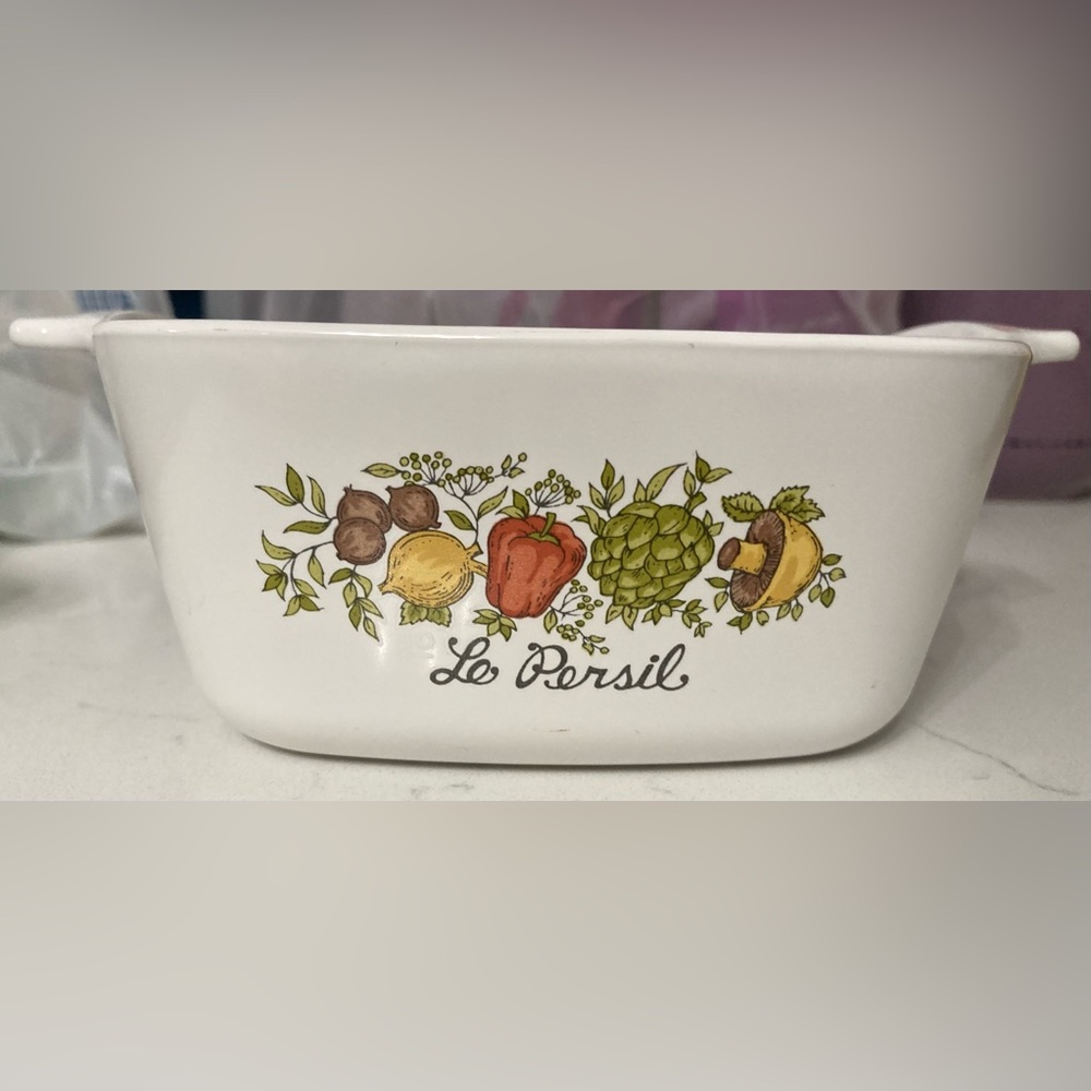 Vintage Corningware Le Persil White Square Dish